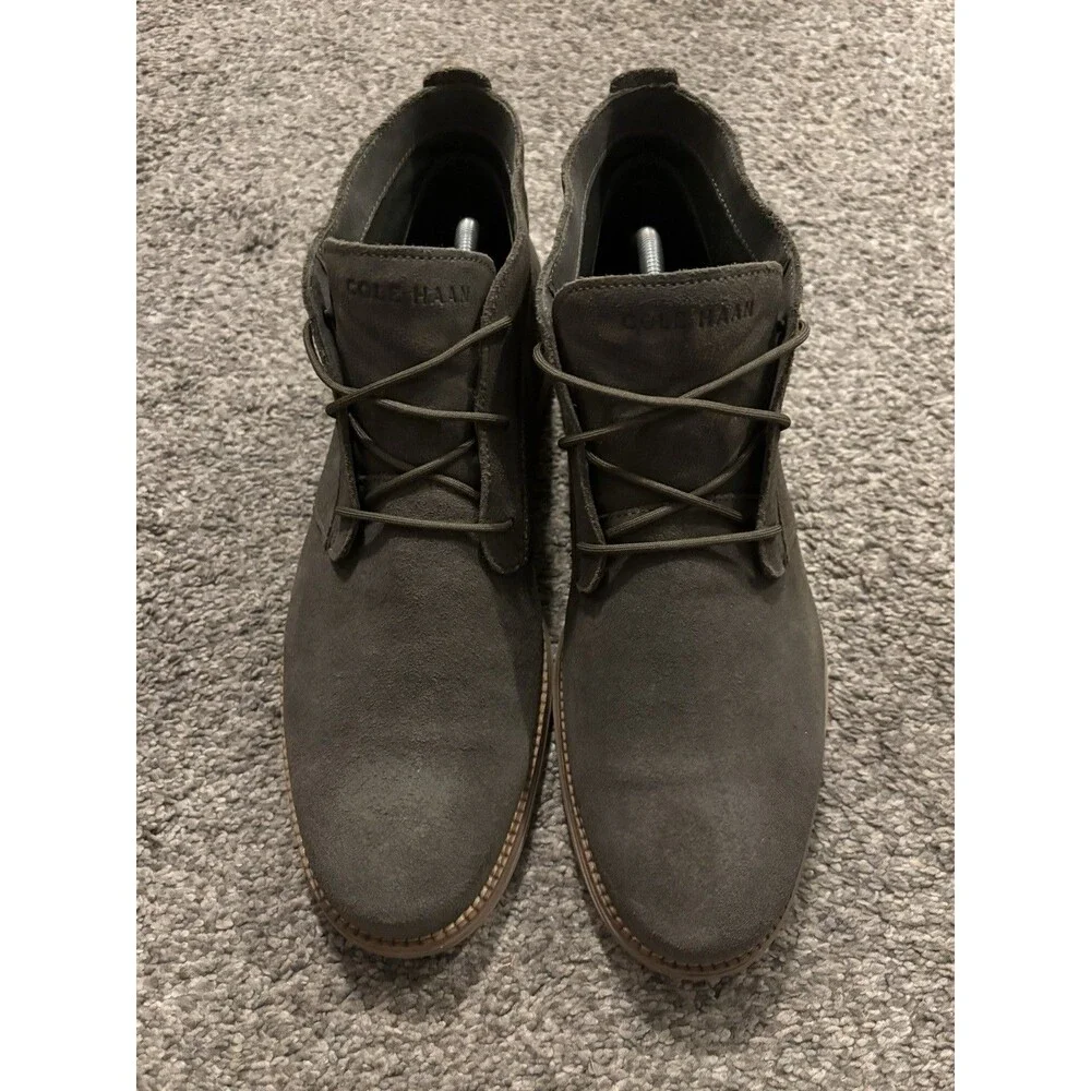Cole Haan Mens Original Grand Chukka Boots Deep Olive Suede C37664 Size 10.5